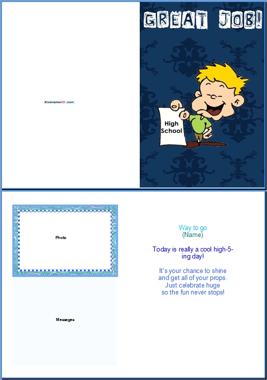 Example of Education Card:Great Job